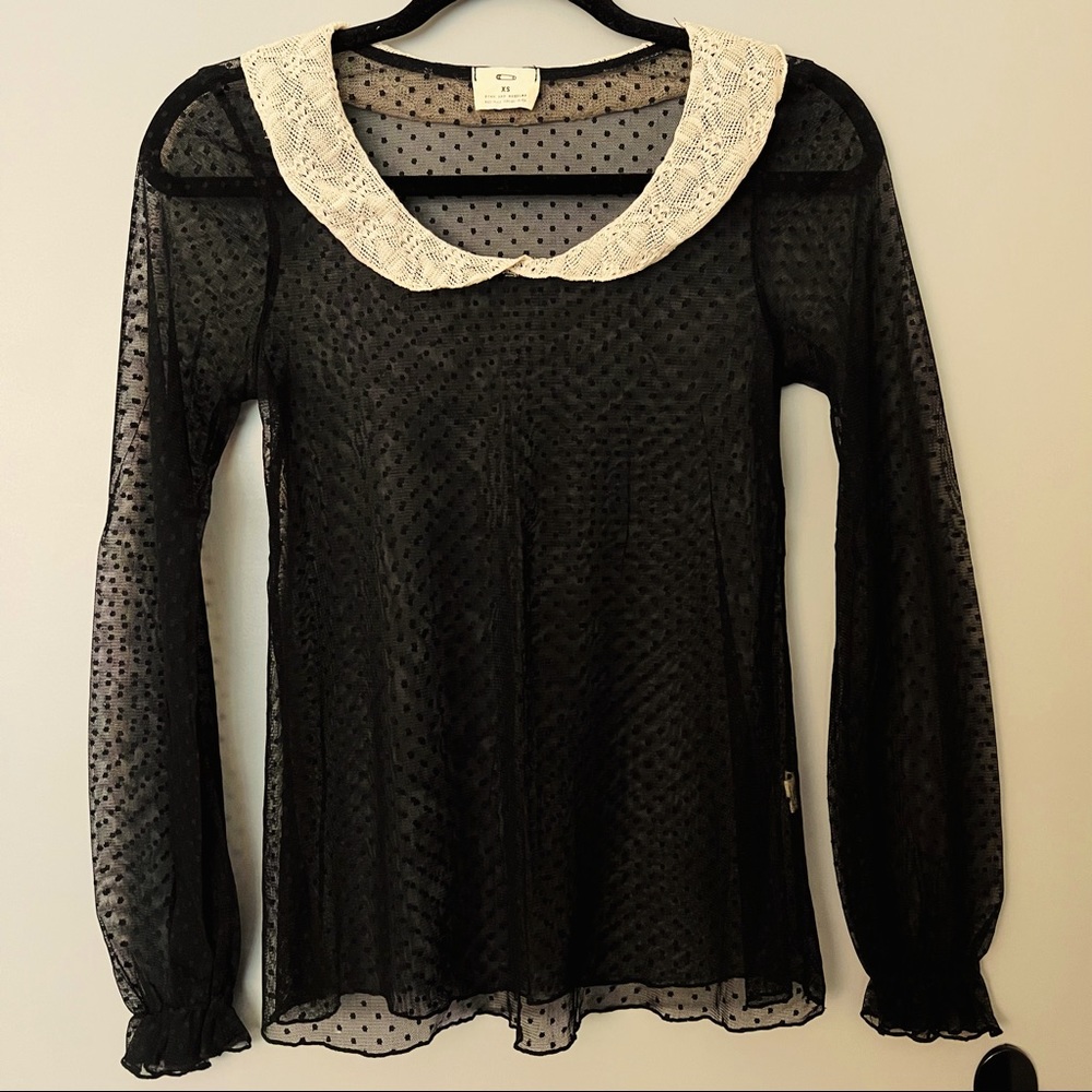 ⚡️SALE⚡️Urban Outfitters sheer polka dot top in black